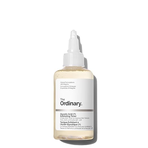 The Ordinary Glycolic Acid 7% Exfoliating Toner, Brightening and Smoothing Daily Toner for More Even-Looking Skin Tone