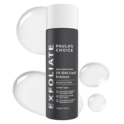 Paula's Choice SKIN PERFECTING 2% BHA Liquid Exfoliant with Salicylic Acid, Facial Polish for Enlarged Pores, Wrinkles & Fine Lines, Suitable for Blackhead-Prone Skin, Fragrance-Free